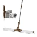 CQT 24" Commercial Mop for Hardwood 4 Washable Pads Stainless Handle (PT14 Brown)