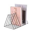 CR 18 COLLECTION Pyramid Rose Gold Magazine Holder Rack - 9-Slot Triangular Desktop Organizer for Files, Books & Magazines (12.2" L x 7" W x 6.9" H)