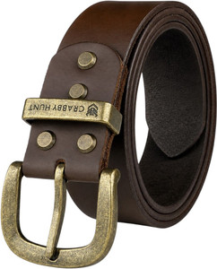CRABBY HUNT Men Brown Genuine Leather Belt