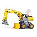 Crackles 2-in-1 Jumbo Excavator &amp; Bulldozer Toy – Friction Powered Construction Vehicle with Real Smoke Effect, Lights, Sounds &amp; Moving Parts – Heavy Duty Toy Truck for Kids Boys Age 3-10