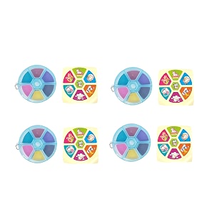 crackles 6 pc eraser with round eraser case for birthday return gifts pack of 4 multicolor s-round-80-ec