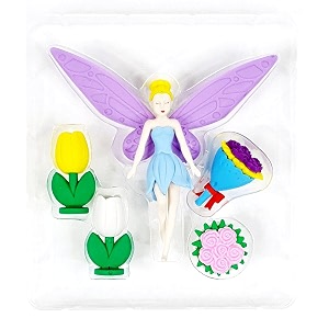 crackles cute colourful fairy angel eraser set assorted colors and designs for birthday return gifts multicolor s-pari-80
