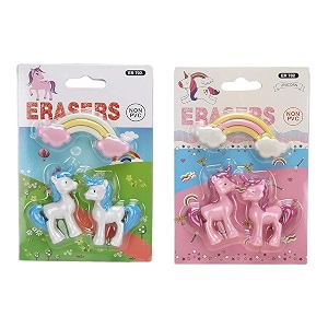 crackles cute colourful magical unicorn eraser pack yellow set of 2