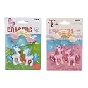 Crackles Cute Colourful Magical Unicorn Eraser Pack (Yellow, Set of 2)