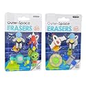 Crackles Cutest Global Astronaut Outer Space Solar Pattern Erasers - Set of 2 for Birthday Gifts for Kids (Total Eight Erasers) for Birthday Return Gifts