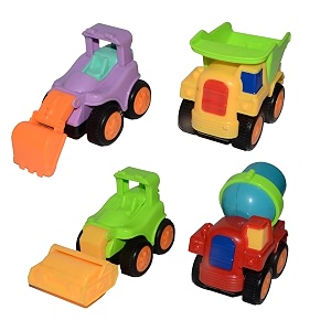 crackles friction powered push and go colourful construction vehicle playset of 4 construction toys for kids with moving parts pack of 1