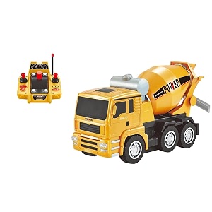 crackles remote control jumbo cement mixer truck for kids  realistic rc construction vehicle with rotating drum lights sound effects amp usb rechargeable battery  for boys amp girls ages 8