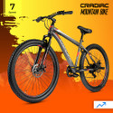 CRADIAC 29 7 GEAR SHIMANO| GREY| DOUBLE DISC| SUSPENSION|29 INCH TYRE| CYCLE| BICYCLE 29 T (inch) Mountain/Hardtail Cycle (7 Gear, Grey, Only Front Suspension)