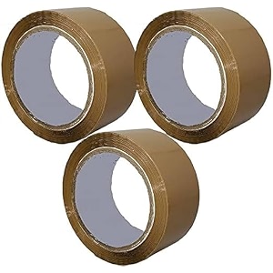 crae brown packaging cello tape for office home and e-commerce packing  100m  pack of 3