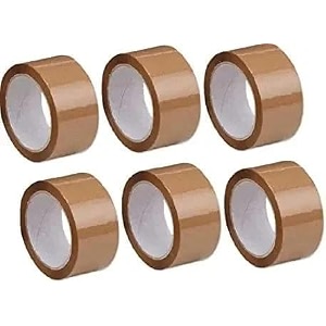 crae brown packaging cello tape for office home and e-commerce packing  100m  pack of 6