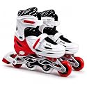 CRAE Kids Inline Skates with 4 Wheels | Adjustable Roller Skate Shoes for Boys &amp; Girls | Comfortable &amp; Durable Skating Shoes | 1 Pair | Size J11–2 UK | SP015_RED.