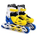 CRAE Kids Inline Skates with 4 Wheels | Adjustable Roller Skate Shoes for Boys &amp; Girls | Comfortable &amp; Durable Skating Shoes | 1 Pair | Size 6-8 UK | SP015_Blue.