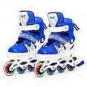 CRAE Kids Inline Skates with 4 Wheels | Adjustable Roller Skate Shoes for Boys &amp; Girls | Comfortable &amp; Durable Skating Shoes | 1 Pair | Size 6-8 UK | SP001_Blue.