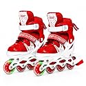 CRAE Kids Inline Skates with 4 Wheels | Adjustable Roller Skate Shoes for Boys &amp; Girls | Comfortable &amp; Durable Skating Shoes | 1 Pair | Size J11–2 UK | SP001_RED.