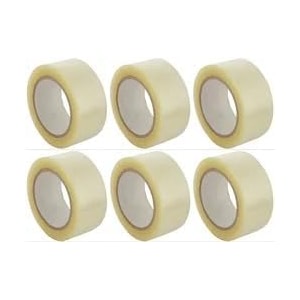 crae transparent packaging cello tape for office home and e-commerce packing  100m  pack of 6