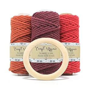 craft affair  3ply twisted marame each color 100 meter 3mm  for craft diy art - rust maroo red