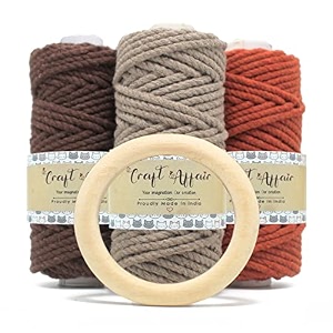 craft affair  3ply twisted marame each color 50 meter 3mm  for craft diy art - steel black char