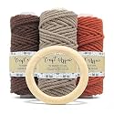 Craft Affair | 3Ply Twisted Marame (Each Color 20 Meter, 3mm) | for Craft, DIY, Art - Baby, Lemon, Lave