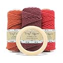 Craft Affair | 3Ply Twisted Marame (Each Color 20 Meter, 3mm) | for Craft, DIY, Art - Steel, Black, Char