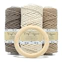 Craft Affair | 3Ply Twisted Marame (Each Color 20 Meter, 3mm) | for Craft, DIY, Art - Baby, Lemon, Lave