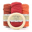 Craft Affair | 3Ply Twisted Marame (Each Color 100 Meter, 3mm) | for Craft, DIY, Art - Baby, Lemon, Lave