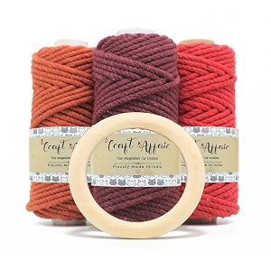 craft affair  3ply twisted marame each color 50 meter 3mm  for craft diy art - rust maroo red