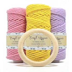 craft affair  3ply twisted marame each color 10 meter 3mm  for craft diy art - baby lemon lave