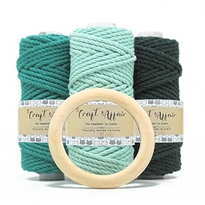 craft affair  3ply twisted marame each color 100 meter 3mm  for craft diy art - sea mint bottle
