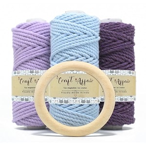 craft affair  3ply twisted marame each color 50 meter 3mm  for craft diy art - steel black char