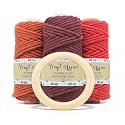 Craft Affair | 3Ply Twisted Marame (Each Color 50 Meter, 3mm) | for Craft, DIY, Art - Rust, Maroo, Red