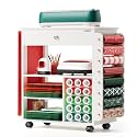 ???????????????????????? Craft Cart Organizer Table Compatible with Cricut Rolling Organization and Storage with Vinyl Roll Holder, Crafting Cabinet Workstation Tool Accessories Holder for Craft Room (Patented)