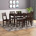 CRAFT D ARTS Wooden 6 Seater Dining Table Set | Dining Table 6 Seater | Six Seater Dinning Table with 6 Chairs for Home | Dining Room Furniture for Kitchen &amp; Restaurants | Sheesham Wood, Walnut