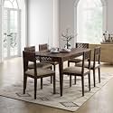 CRAFT D ARTS Sheesham Wood 6 Seater Dining Table with Chairs for Dining Room/Dining Table 6 Seater in Walnut Color