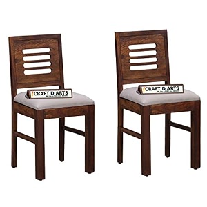 craft d arts wooden dining chairs set of 2  arban dinning chair only  dinning chairs with cushion  multipurpose chair set of 2  solid sheesham wood study amp office chair  teak finish