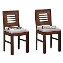CRAFT D ARTS Wooden Dining Chairs Set of 2 | Arban Dinning Chair Only | Dinning Chairs with Cushion | Multipurpose Chair Set of 2 | Solid Sheesham Wood Study &amp; Office Chair | Teak Finish