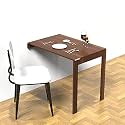 Sheesham Wall Mounted Folding Dining Table,Study Table,Laptop Table,Utility Table (Brown, Regular 90Cmx60Cm) (Brown)
