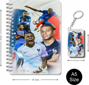 craft maniacs 2023 mbappe diary  keychain a5 notebook ruled 160 pages