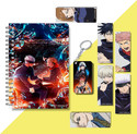 craft maniacs 2024 JUJUTSU KAISEN DIARY ,6 FREEBIE BOOKMARKS & ONE WOODEN KEYCHAIN A5 Notebook RULED 160 Pages