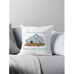 craft maniacs cute koala cartoon pun 16  16 pillow with filler inside best gift for kids amp adults who loves koala bears im meditating