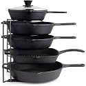 Craft Mshopr Heavy-Duty 5-Tier Pan & Pot Organizer – Large Kitchen Shelf for Cast Iron Skillets, Dutch Ovens & Griddles, No Assembly Required, Black (10.5×7.5×12 in)