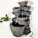 Craft N Decor Resin Tabletop Water Fountain/ 3 Tier Fountains/Mini Waterfall with Led Lights for Indoor Outdoor Garden Home Décor Living Room Bedroom Hall Showpiece Gift Items (9X11X15 Inch)