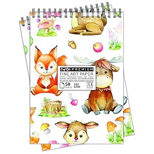 craft qila kids sketch 50 sheets 100 pages a4 sketchbook  top spiral-bound sketchpad for artists  professional grade drawing and sketchbook - pack of 2