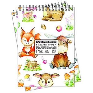 craft qila kids sketch 50 sheets 100 pages a3 sketchbook  top spiral-bound sketchpad for artists  professional grade drawing and sketchbook - pack of 2
