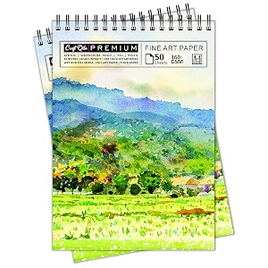 craft qila landscape painting 50 sheets 100 pages a4 sketchbook  top spiral-bound sketchpad for artists  professional grade drawing and sketchbook - pack of 2