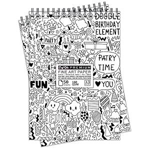 craft qila party time 50 sheets 100 pages a3 sketchbook  top spiral-bound sketchpad for artists  professional grade drawing and sketchbook - pack of 2