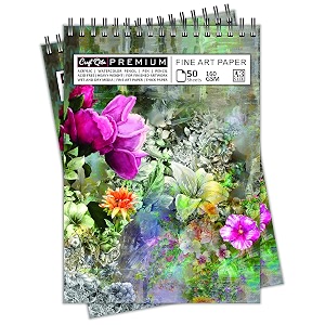 craft qila watercolor painting 50 sheets 100 pages a3 sketchbook  top spiral-bound sketchpad for artists  professional grade drawing and sketchbook - pack of 2