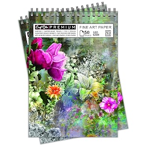 craft qila watercolor painting 50 sheets 100 pages a5 sketchbook  top spiral-bound sketchpad for artists  professional grade drawing and sketchbook - pack of 2