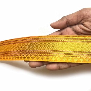 golden zari weaving border for suit designer lehenga saree border amp dupatta  suitable for home furnishing crafting etc 9-meter 15in yellow