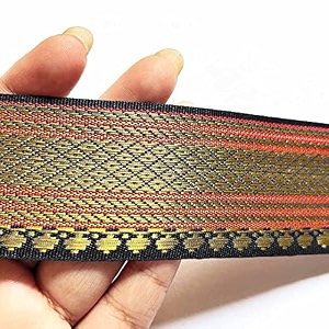 golden zari weaving border for suit designer lehenga saree border amp dupatta  suitable for home furnishing crafting etc 9-meter 1in black