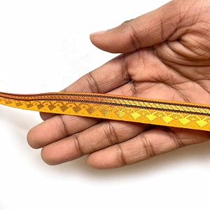 golden zari weaving border for suit designer lehenga saree border amp dupatta  suitable for home furnishing crafting etc 9-meter 05in yellow